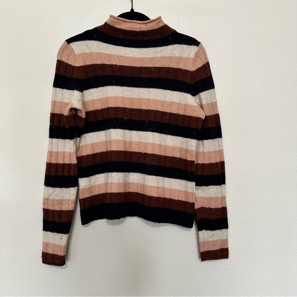 Madewell Striped Evercrest Turtleneck Sweater in Coziest Yarn women’s size small - Picture 4 of 4